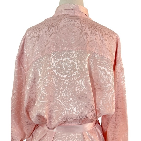 VICTORIA’S SECRET Vintage Gold Label Silky Paisley Pink Robe Size M - Picture 13 of 14